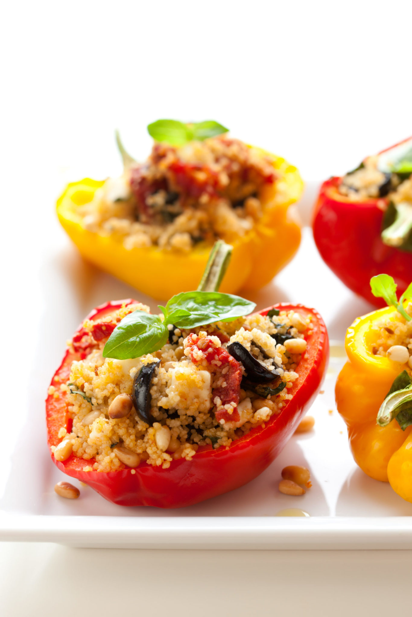 Paprika gefüllt mit Couscous, Schafskäse und Granatapfel Speedelicious