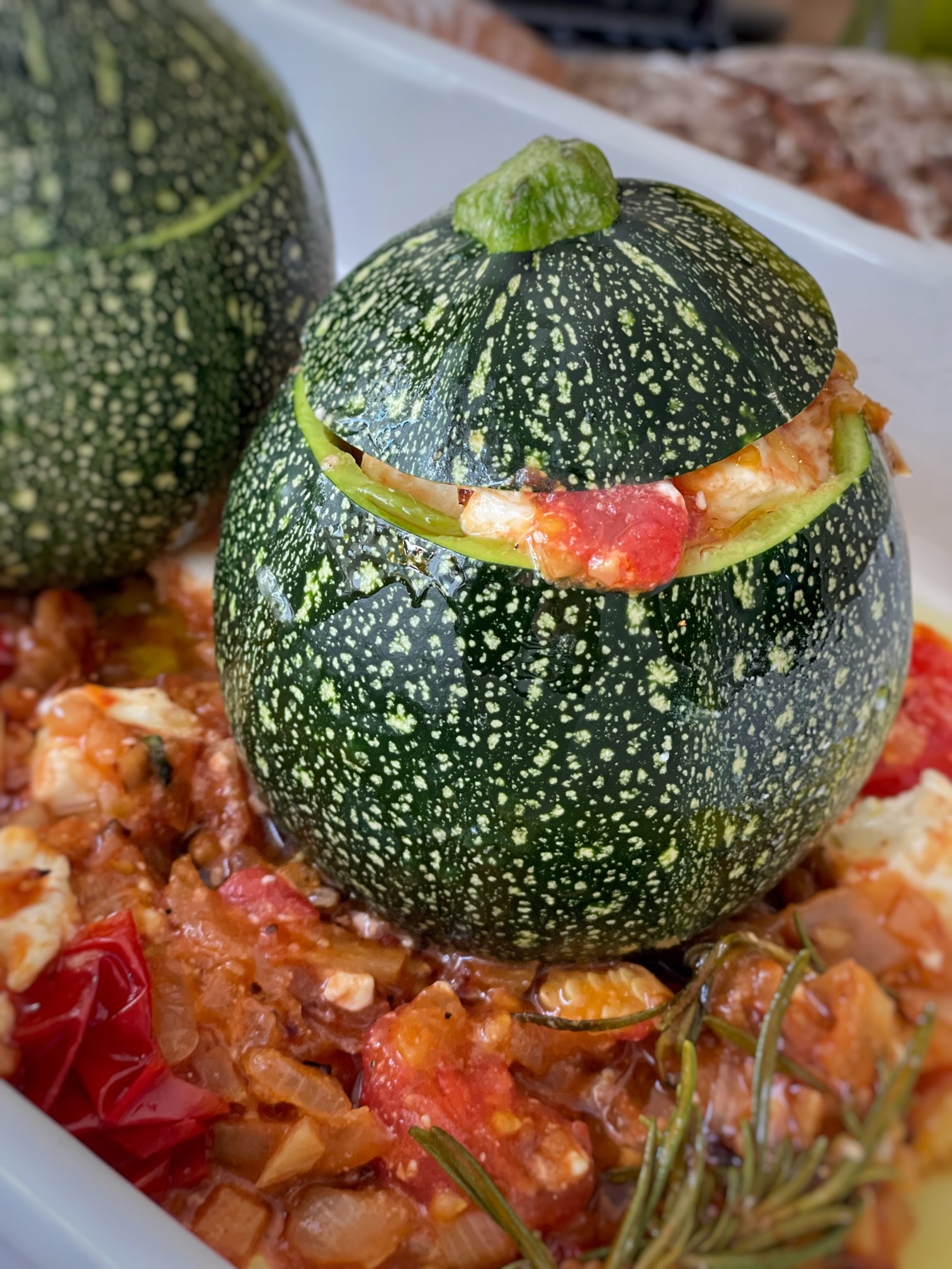 Gefüllte Zucchini aus dem Ofen mit Reis Speedelicious